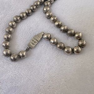 Long Strand Silver Taxco Beaded Necklace
